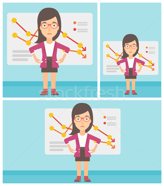 Bancrupt business woman vector illustration. Stock photo © RAStudio