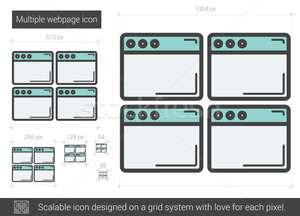 Multiple webpage line icon. Stock photo © RAStudio