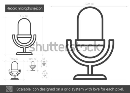 Record micro ligne icône vecteur isolé [[stock_photo]] © RAStudio