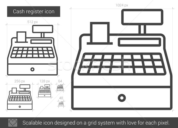 Cash register line icon. Stock photo © RAStudio