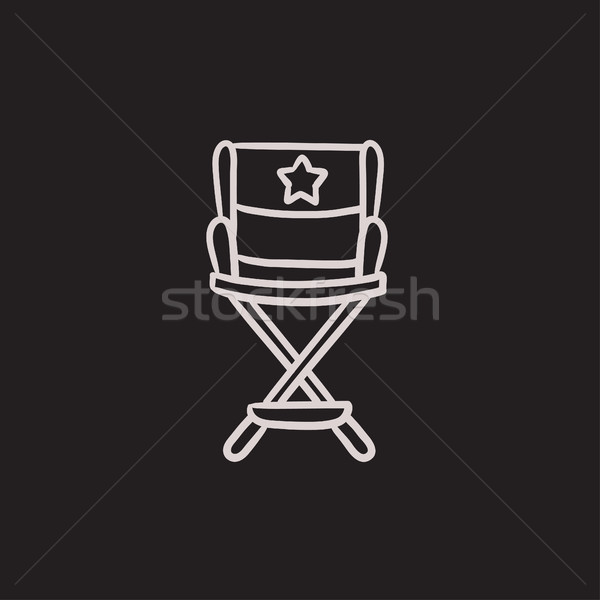 Dyrektor krzesło szkic ikona wektora odizolowany Zdjęcia stock © RAStudio