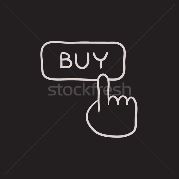 Vásárol gomb rajz ikon vektor izolált Stock fotó © RAStudio
