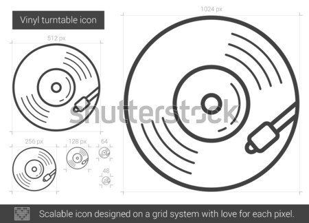 Vinyl disk line icon. Stock photo © RAStudio