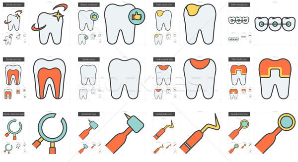 Stomatology line icon set. Stock photo © RAStudio