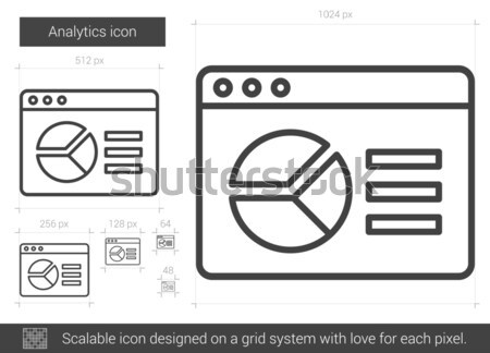 Analítica línea icono vector aislado blanco Foto stock © RAStudio