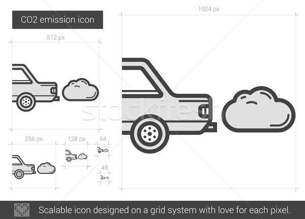 Stock photo: CO2 emission line icon.