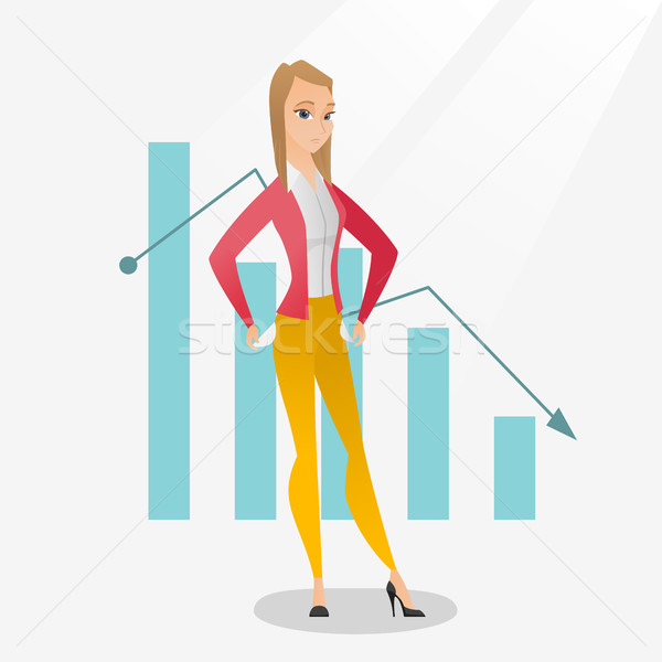 Bancrupt business woman vector illustration. Stock photo © RAStudio