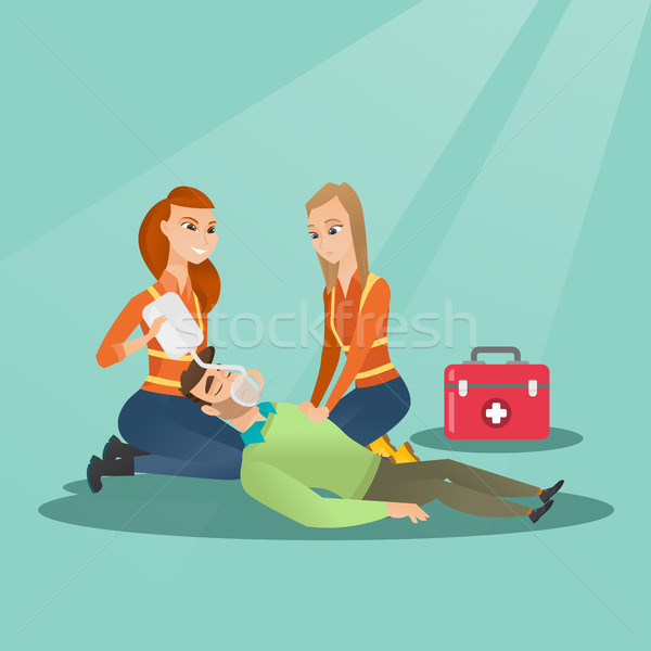 Emergency doing cardiopulmonary resuscitation Stock photo © RAStudio