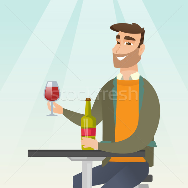 Man drinking wine in the restaurant. Stock photo © RAStudio