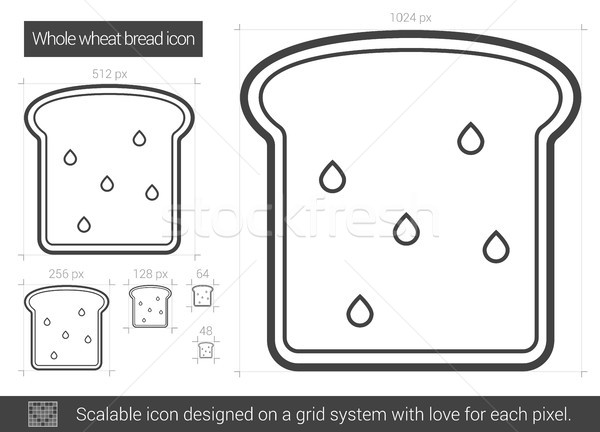 Whole wheat bread line icon. Stock photo © RAStudio