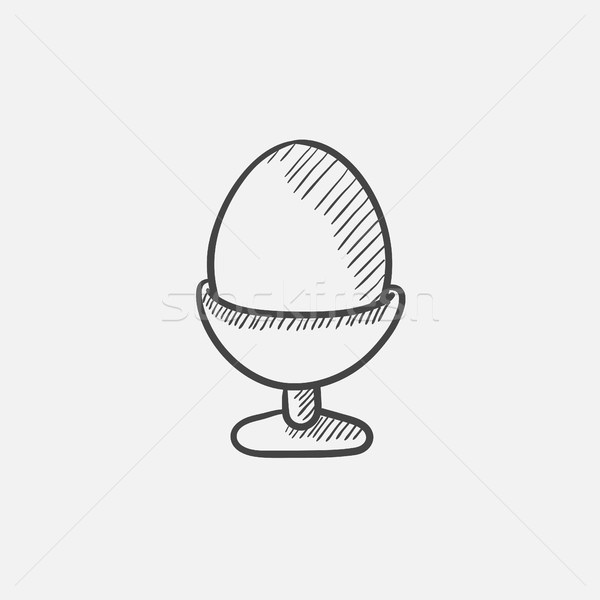 Easter egg in stand sketch icon. Stock photo © RAStudio