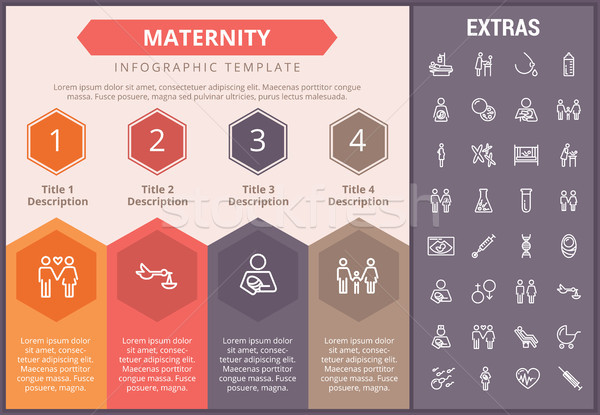 Foto stock: Maternidad · infografía · plantilla · elementos · iconos