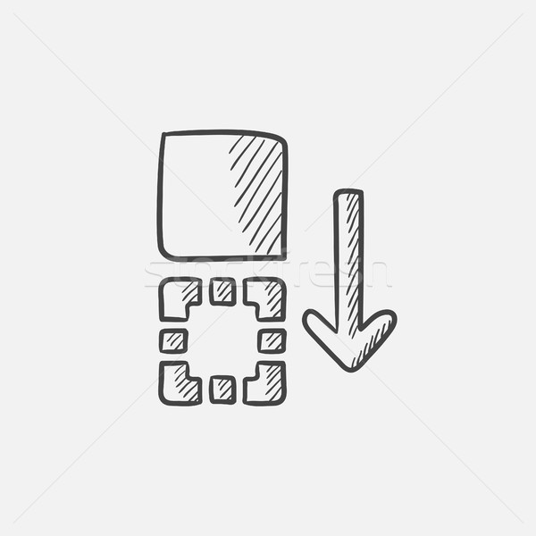 Movement of files sketch icon. Stock photo © RAStudio