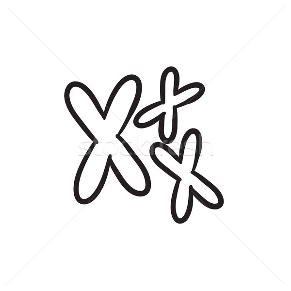 Stock photo: Chromosomes sketch icon.