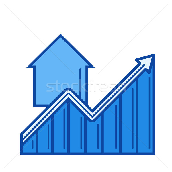 Immobilier marché croissance ligne icône vecteur [[stock_photo]] © RAStudio