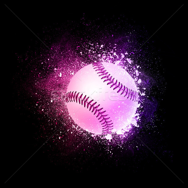 Baseball Ball flying in violet particles. Stock photo © RAStudio