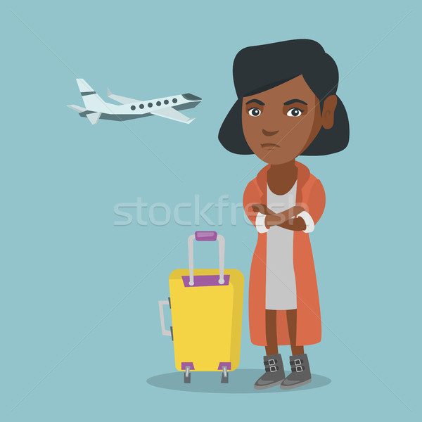 African woman suffering from fear of flying. Stock photo © RAStudio