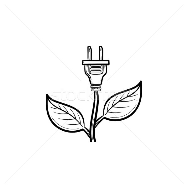 Energy plug hand drawn sketch icon. Stock photo © RAStudio