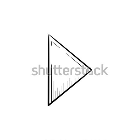 Stock photo: Play button hand drawn outline doodle icon.