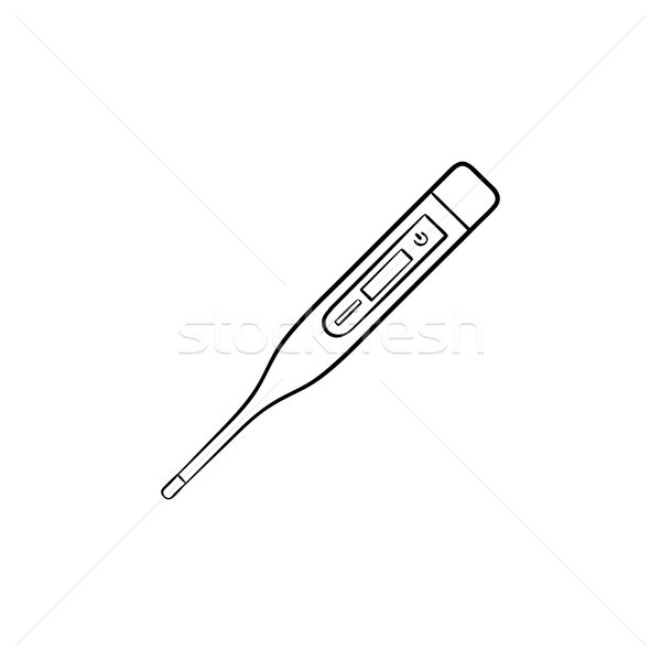[[stock_photo]]: Médicaux · thermomètre · dessinés · à · la · main · doodle · icône
