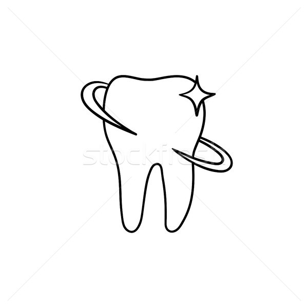 Zahn Gesundheit Zahnpflege Hand gezeichnet Gliederung Doodle Stock foto © RAStudio