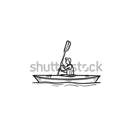 Water sport, canoe hand drawn outline doodle icon. Stock photo © RAStudio