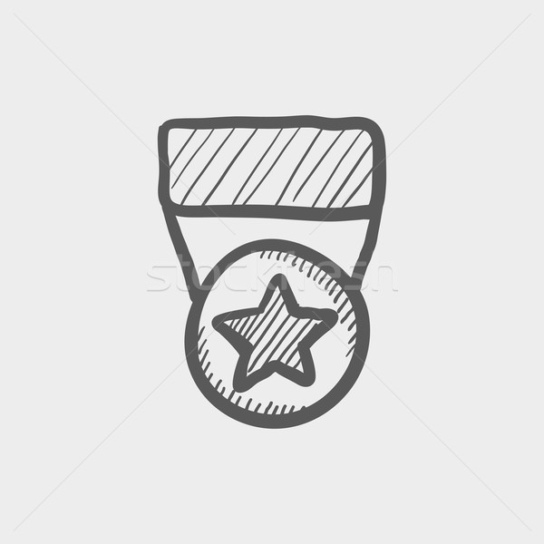 One star medal sketch icon Stock photo © RAStudio