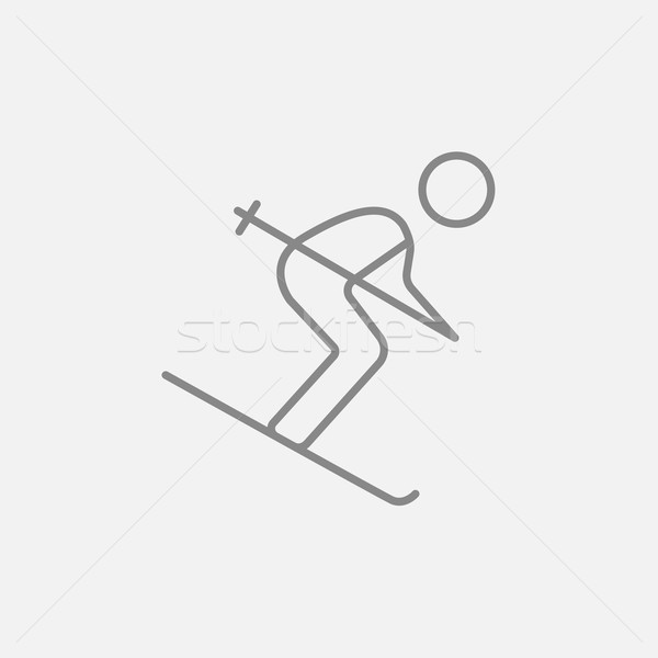 Downhill skiing line icon. Stock photo © RAStudio