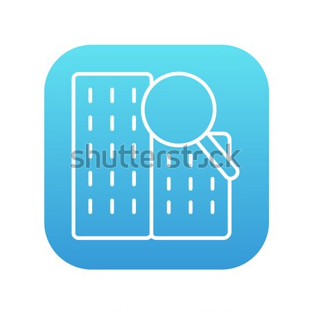 Condominium and magnifying glass line icon. Stock photo © RAStudio