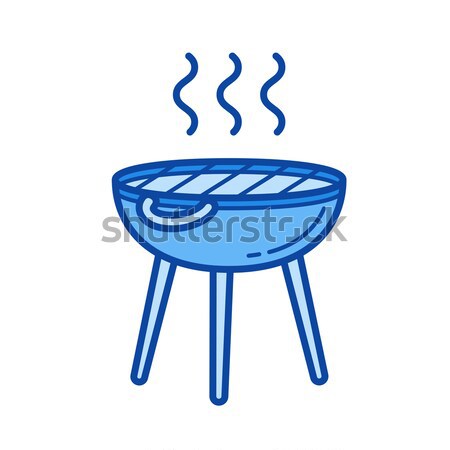 Stockfoto: Ketel · barbecue · lijn · icon · web · mobiele