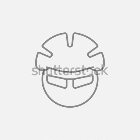 Foto stock: Homem · bicicleta · capacete · óculos · linha · ícone