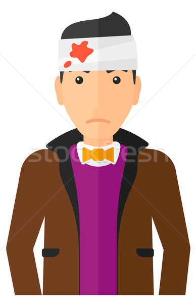 Mann verletzt Kopf Vektor Design Illustration Stock foto © RAStudio