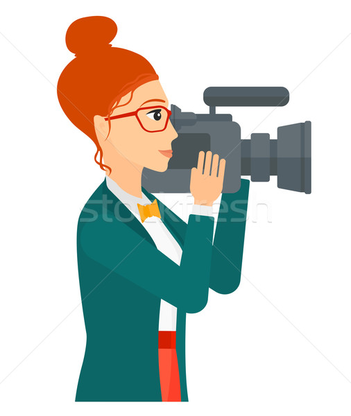 Caméraman caméra vidéo vidéo vecteur design Photo stock © RAStudio