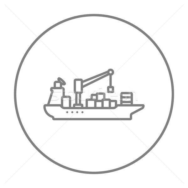 Vracht containerschip lijn icon web mobiele Stockfoto © RAStudio