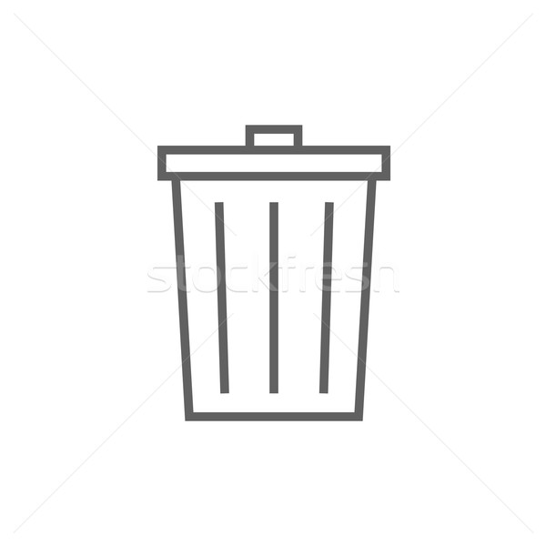 мусорное ведро линия икона уголки веб мобильных Сток-фото © RAStudio