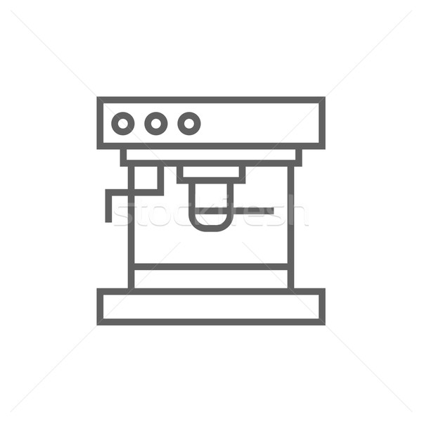 кофеварка линия икона уголки веб мобильных Сток-фото © RAStudio