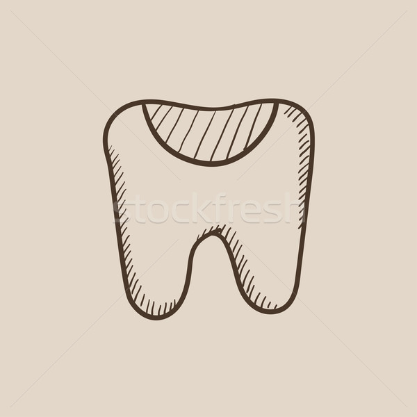 зубов эскиз икона веб мобильных Инфографика Сток-фото © RAStudio
