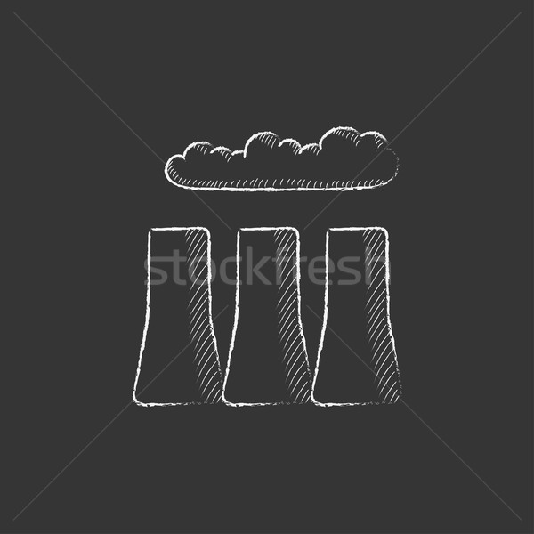 Factory pipes. Drawn in chalk icon. Stock photo © RAStudio