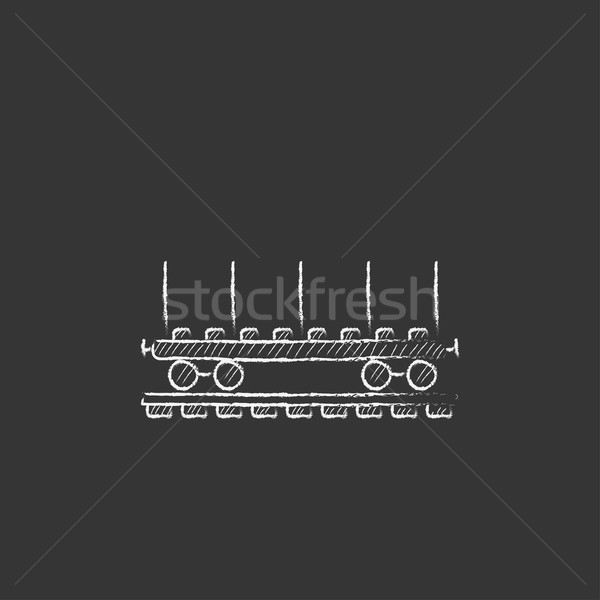 Teher vagon rajzolt kréta ikon kézzel rajzolt Stock fotó © RAStudio