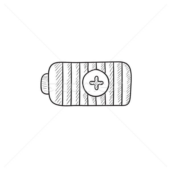 Fully charged battery sketch icon. Stock photo © RAStudio