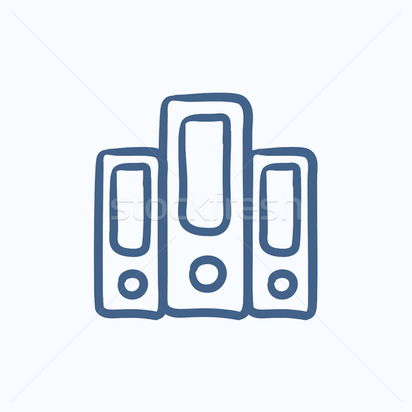Row of folders sketch icon. Stock photo © RAStudio