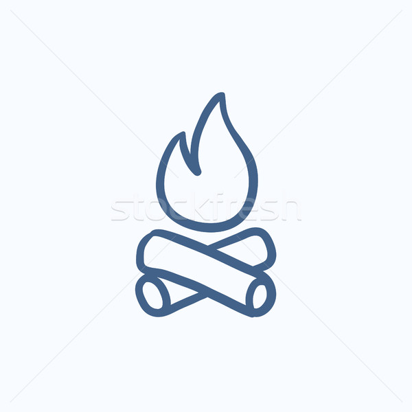 Campfire sketch icon. Stock photo © RAStudio