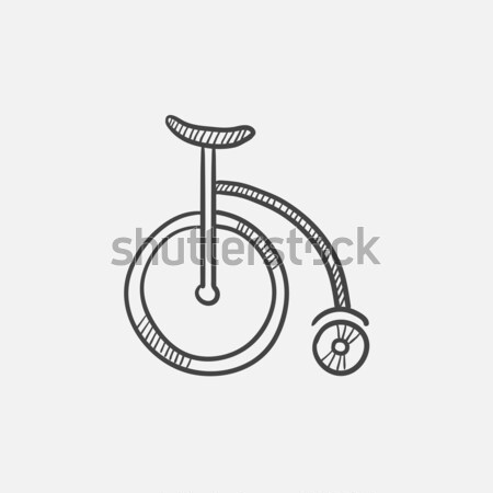 Circus old bicycle sketch icon. Stock photo © RAStudio