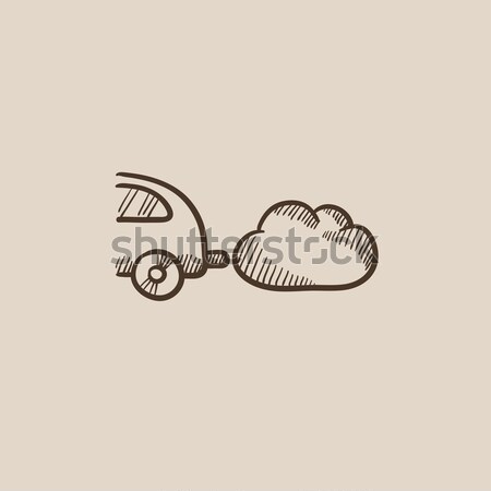 Car spewing polluting exhaust sketch icon. Stock photo © RAStudio