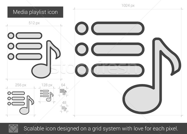 Media playlist line icon. Stock photo © RAStudio