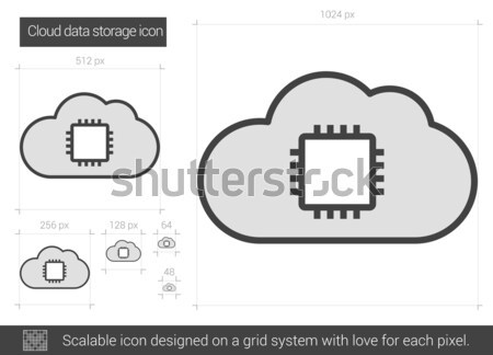Cloud data storage line icon. Stock photo © RAStudio
