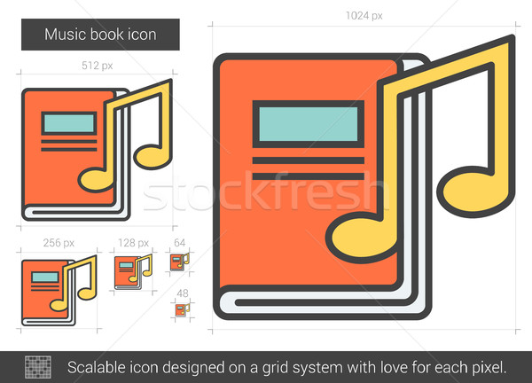 Müzik kitap hat ikon vektör yalıtılmış Stok fotoğraf © RAStudio
