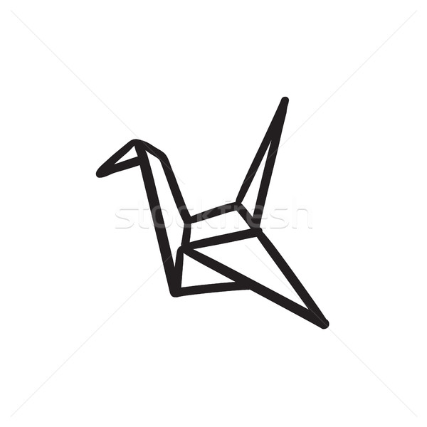 Origami bird sketch icon. Stock photo © RAStudio