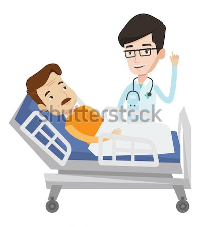 Doctor visiting patient vector illustration. Stock photo © RAStudio