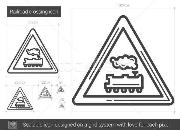 Railroad crossing line icon. Stock photo © RAStudio